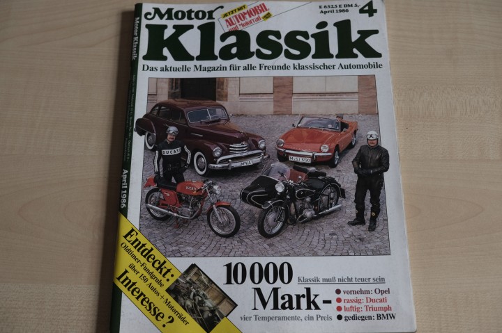 Deckblatt Motor Klassik (04/1986)